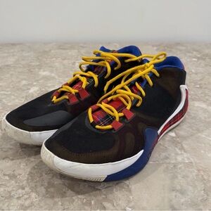 Nike Black and Red Sneakers with Yellow Accents